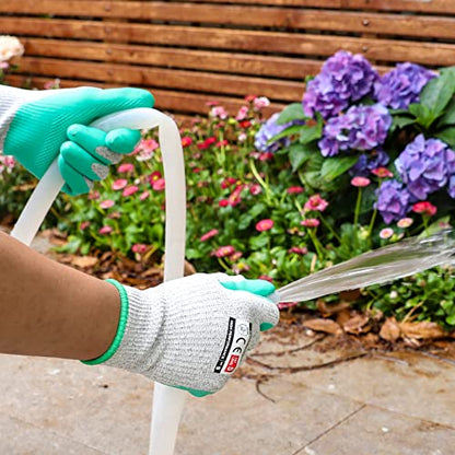 HAUSHOF 3-Pair Large Gardening Work Gloves, Breathable Latex-Coated