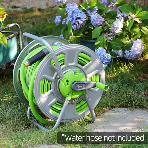 Metal Water Hose Reel Hold 100FT of 5/8" Hose - color: Silver
