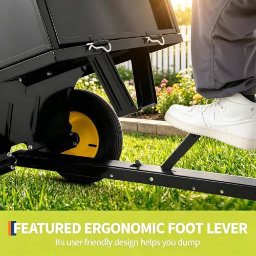 500 LBS Heavy-Duty Steel Dump Cart,Tow-Behind ATV & Lawn Tractor Utility Trailer with Removable Tailgate, 17 Cu.Ft Capacity Garden Cart for Lawn, Garden, Landscaping & Hauling, Fits ATV, UTV - size: 500lbs