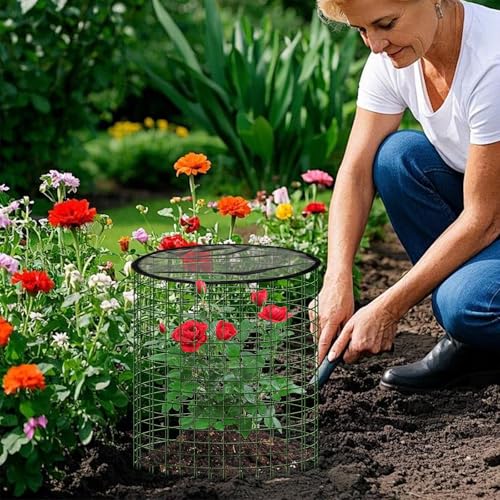 Plant Protector from Animals, 4 Pack 16”x 16" Wire Cage Cloches
