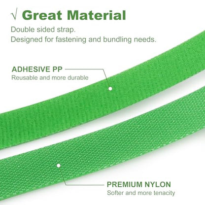 5 Rolls 165 Ft Green Plant Tape for Climbing Plants, 1/2 Inch Reusable Plant Stretch Ties, Adjustable Tomato Plant Supports, Plant Twist Ties for Gardening, Home, Office