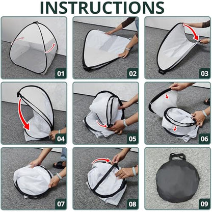 2Pcs Pop Up Garden Netting Bug and Shade Cover,Plant Sun Shade Netting Tent - color: White-22x22x22 Inch