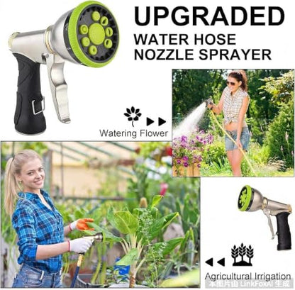 Garden Hose Nozzles,9 Spray Patterns Heavy Duty Metal Hose Sprayer Nozzle (Green) - color: Green