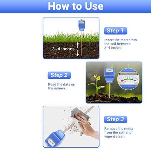Dr.meter Soil Moisture Meter for Plants, Plant Water Gauge Test Kit - color: Blue