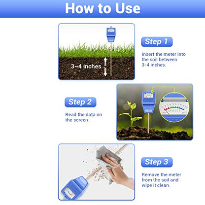 Dr.meter Soil Moisture Meter for Plants, Plant Water Gauge Test Kit - color: Blue