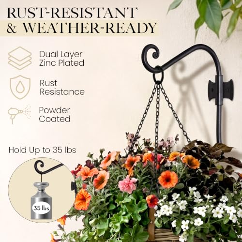 RTZEN Plant Hangers Outdoor or Indoor Heavy Duty Wall Bracket Hooks - size: 7.5 Inch, style: Axe Hooks