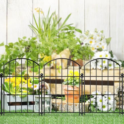 Metal Garden Fence 17 in x 20 ft, Small Animal Barrier Fencing for Pets - size: 17"Hx20ft (20 panels)