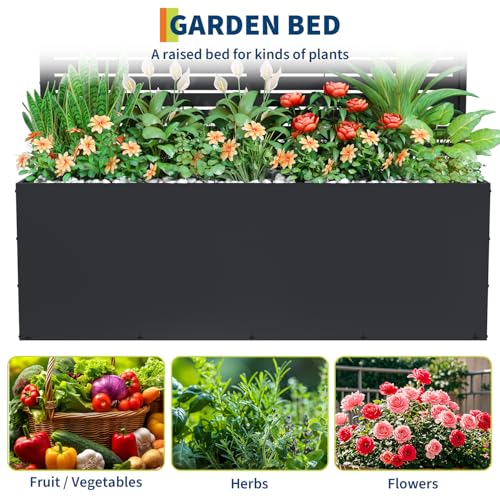 Garvee 71"x47"x16" Metal Planter Box with Trellis for Climbing Plants Vines - color: Lourvered, size: no Wheel