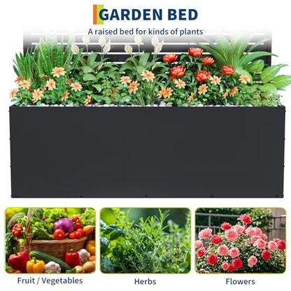 Garvee 71"x47"x16" Metal Planter Box with Trellis for Climbing Plants Vines - color: Lourvered, size: no Wheel
