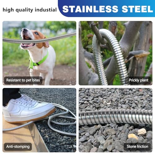 Short Metal Garden Hose 6 ft – 304 Stainless Steel Water Hose Leader, Flexible Hose Extension, Small Lightweight Hose Extender,No Kink Outdoor Hose (6 ft) - size: 6 Feet