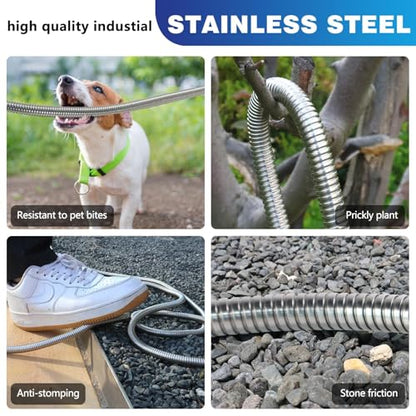 Short Metal Garden Hose 6 ft – 304 Stainless Steel Water Hose Leader, Flexible Hose Extension, Small Lightweight Hose Extender,No Kink Outdoor Hose (6 ft) - size: 6 Feet