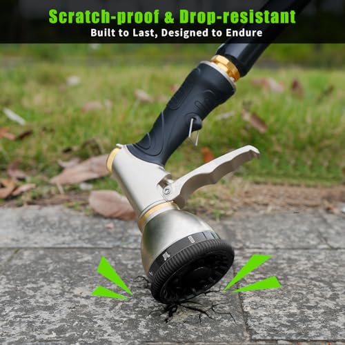 Besiter Garden Hose Nozzle Sprayer, Heavy Duty Metal Water Hose Nozzle - color: Black