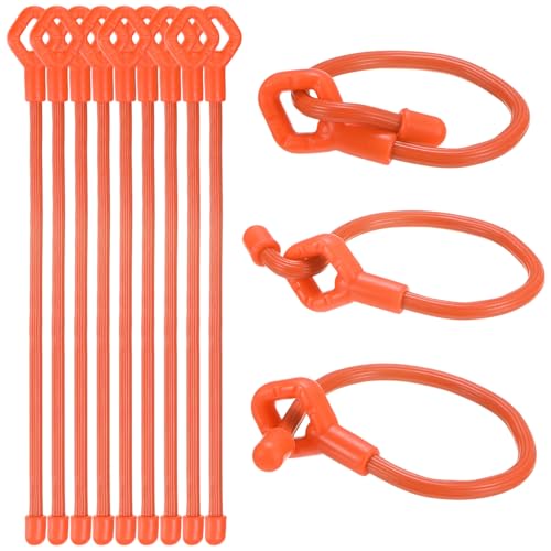 M METERXITY 12-Pack Adjustable Plant Ties, 8inch/20.32cm Silicone Flexible Multi-Function Sturdy Garden Twist Tie for Plant Support/Tree/Shrub/Vine, Reusable Support Twine [Orange] - color: Orange, size: 8inch/20.32cm