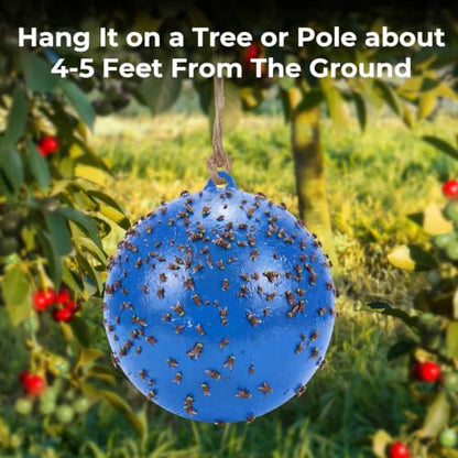 3 Pack Horse Fly Trap Balls, Sticky Coating and Brush for Outdoors