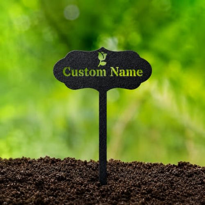 RealSteel Custom Seed & Plant Markers – Metal Garden Stakes for Herbs, Fruits & Vegetables | Elegant Steel Plant Labels for Pots, Raised Beds & Outdoor Gardens | Farmhouse & Greenhouse | Rose Icon - style: Rose