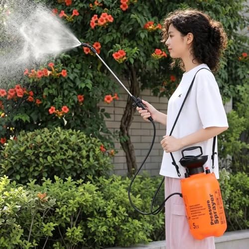 5L Garden Pressure Sprayer, Portable Hand Pump Sprayer for Yard Care - color: 5L-Orange