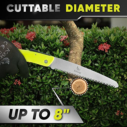 Foldable Hand Held Pruning Saw (RAZOR SHARP 7" BLADE) Compact Design Jab Saw - Pull-stroke Hand Saw - size: 7" Folding w/smooth handle