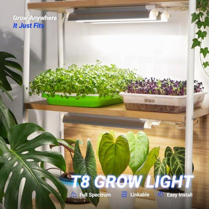 Barrina T8 1FT Grow Light, 5000K Full Spectrum LED Grow Light Strip, 6 Pack - size: 1FT