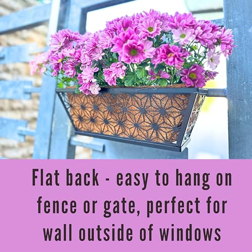 LaLaGreen Garden Wall Planter (16 in, 2 Pack) Black Patio Window Flower Box - size: 16" (41cm) x 2 pack