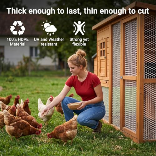 Plastic Wire Mesh Fence 16in x 10Ft Plastic Chicken Wire Mesh for Poultry, Dogs, Rabbit, Snake Barrier & Gardening Versatile Plastic Fencing (16in x 10Ft, Green) - color: Green, size: 16in x 10Ft