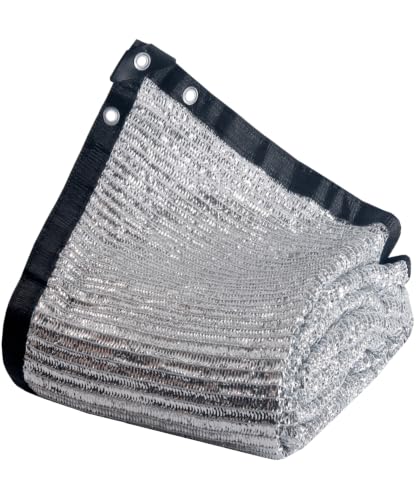 85% Aluminet Shade Cloth with Grommets 6.5 x 8FT Reflective Sun Shade Tarp - size: 6.5 ft x 8 ft