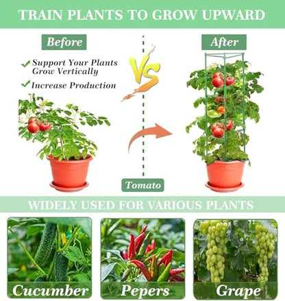 Moirsunt 4Pack Tomato Cage for Garden- Tall 63inch Plant Support Stakes
