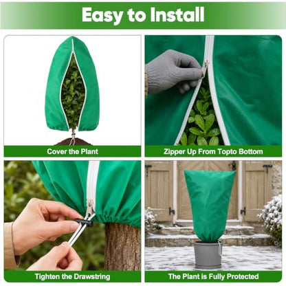 SPORTYOUTH 4 Pack Plant Covers Freeze Protection Frost Blankets 47.2"x72" - size: 47”x72"-4P