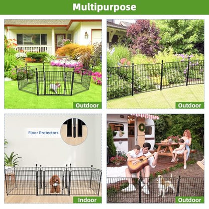 ADAVIN 32in Tall Garden Fence, 8 Panels Outdoor Dog Fence, 17.7 Ft - size: 32in(H)×18ft(L) 8 panels-New