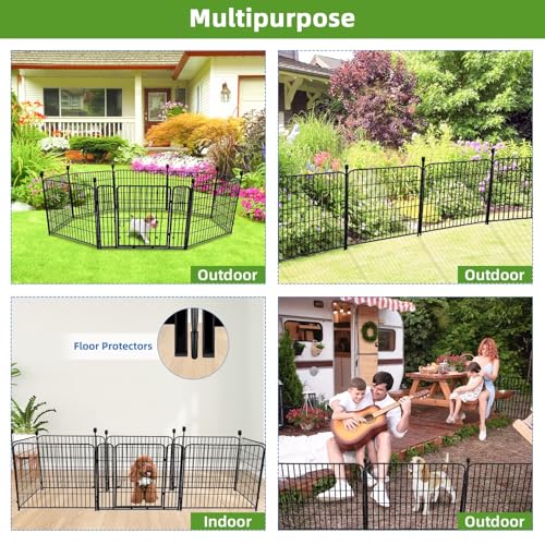 ADAVIN 32in Tall Garden Fence, 8 Panels Outdoor Dog Fence, 17.7 Ft - size: 32in(H)×18ft(L) 8 panels-New