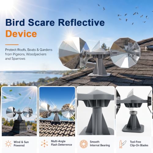 Bird Scare Reflective Device with ABS Base for Outside Patio - size: 1P
