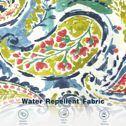 Outdoor 16x16 Inch Throw Pillow Covers Set of 2, Covers ONLY, All Weather Square Pillow Cases, Patio Cushion Pillow of Home Furniture Use, Paradise Paisley - color: Paradise Paisley, size: 16" x 16" (Pack of 2)