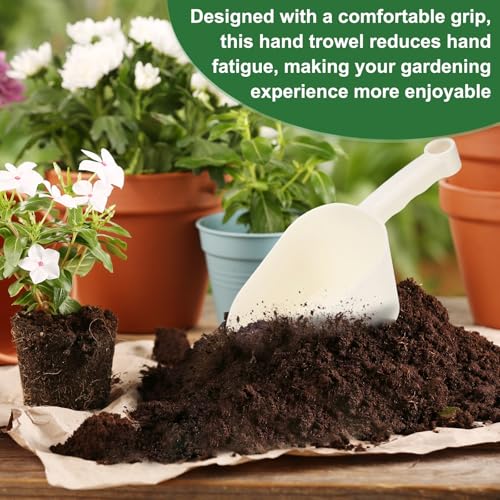 M METERXITY 2-Pack Garden Shovel Trowel Hand Shovels, 31cm/12.2 Inch Plastic Gardening Tools for Digging, Transplanting, Soil Loosening and Planting, Ergonomic Handle [Light Beige] - color: Light Beige, size: Large