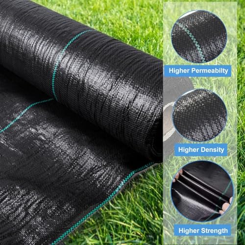 Driveway Fabric,15FTx100FT Weed Barrier Landscape Fabric Heavy Duty - size: 15X100FT