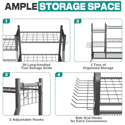 EVERHANGER Garden Tool Organizer Stand, Garage Tool Storage Organization - size: Large