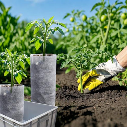 Belit 50 Pcs 13.5" H Deep Nursery Grow Bags, Non-Woven Plants Pots Container for Starting Deep Rooted Plants Vegetable, Flower, Seedling Tree (7.5"x13.5") - color: White, size: 50 Pcs 7.5"x13.5"