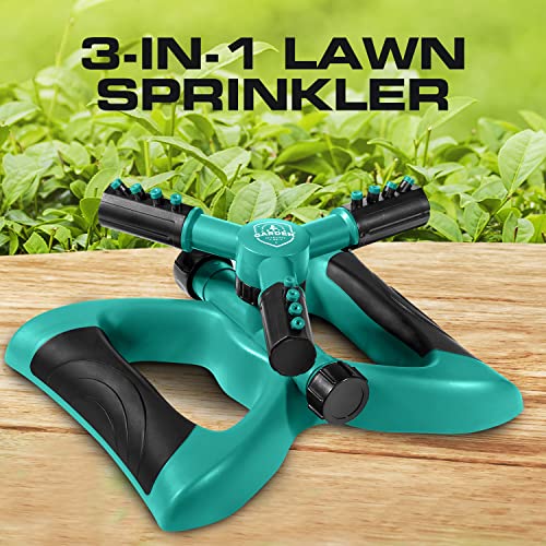 Sprinklers for Yard - 360° Rotating Lawn Sprinkler, Heavy Duty Weighted - color: GREEN