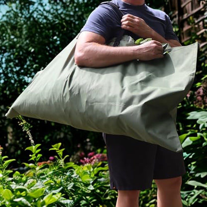 Garden and Landscape Bag, Portable Leaf and Weed Tarp with Handles, Reusable Leaf Bag, 48" X 56" Weed and Landscape Tarp