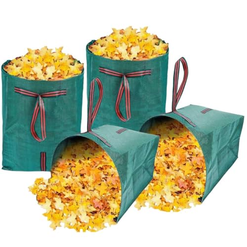 4-Pack 40-Gallon Reusable Collapsible Yard Waste Bags with Dustpan - style: 4 pack Yard Waste Bags