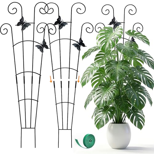 Monstera Plant Support - 32.6 Inch Tall Trellis with 2 Pack Plant Stakes for Your Large Climbing Monstera Deliciosa | Indoor Plant Climbing Frame for Potted Growth - size: 2-Pack Butterfly Plant Support