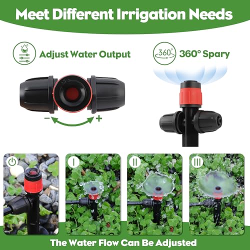 35PCS 1/4" Drip Irrigation Emitters, Kalolary Locked Irrigation Drippers - color: Red Double-head Locked Sprayer