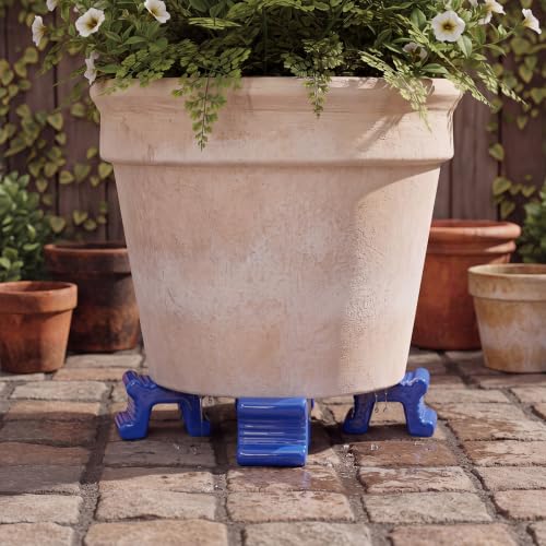 LemonRoad 12 Set Terra Cotta Cement Pot Feet for Outdoor Planters,Blue - color: Blue
