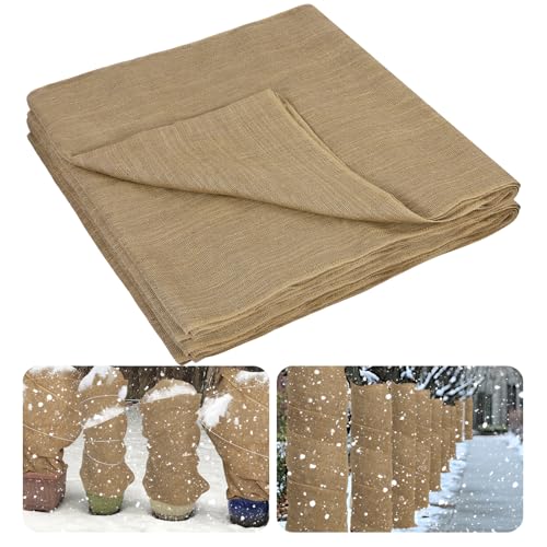ANPHSIN 50ftx40in Large Natural Burlap Plant Covers Freeze Protection - size: 50ft