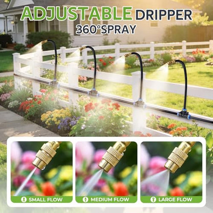 HIRALIY 100FT Misting Irrigation Kit