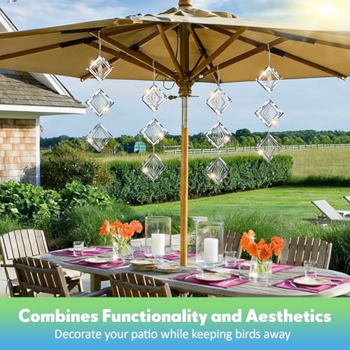 Bird Deterrents for Outside 12 Discs Stainless Steel, 4 Sets