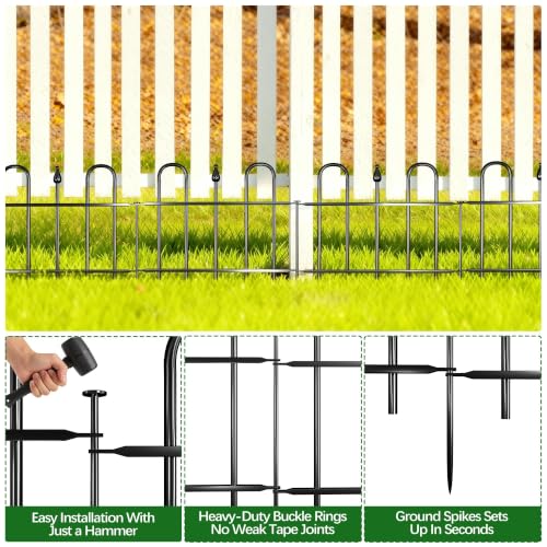 7ft(L) x 12.8in(H) 5 Panels Metal Decorative Garden Fence - size: 5 Panels-7ft(L) x 12.8in(H)