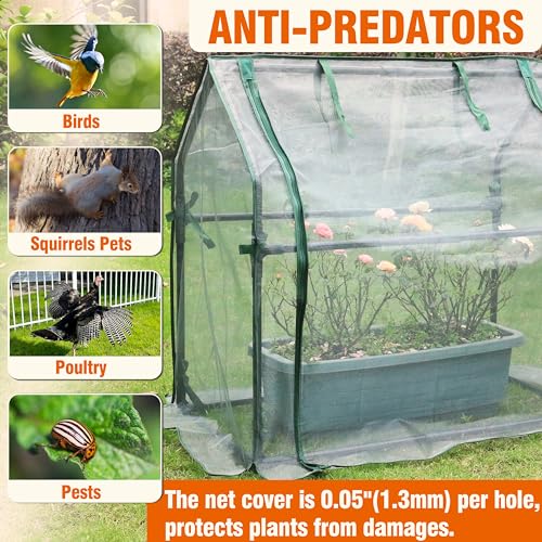 Gardzen Mini Greenhouse with Mesh Cover 36.2"(L) x18.9(W) x33.3(H) - size: 36”(L) x18”(W) x33”(H)