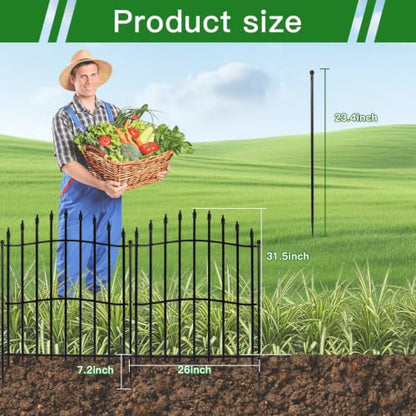 No Dig Garden Fence Panels, 10 Panels, 32in H x 22ft L - size: 10 Panels - 32in(H) x 22ft (L)