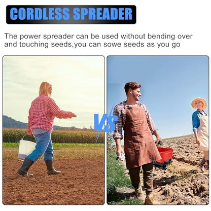 Salt Spreader Compatible with Milwaukee 18V Lithium Battery, Seed Spreader Handheld Fertilizer Spreader Power Spreader Available Year-Round, Grass Seeds, Rock Salt (Battery not Included)