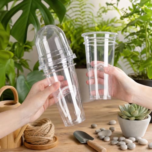15 Pack 5" Self Watering Propagation Pots Clear, Plain Cup - size: 5"