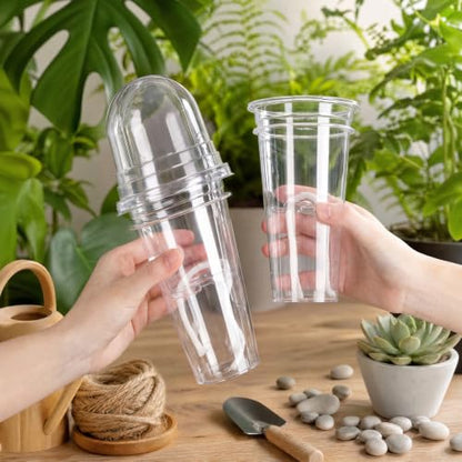 15 Pack 5" Self Watering Propagation Pots Clear, Plain Cup - size: 5"